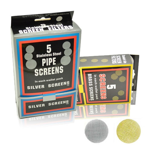 Stainless Steel Screens - 100 Wallet Packs of 5 Screens Each