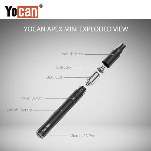 Yocan Apex Mini Variable Voltage Wax Pen Exploded View Yocan USA Wholesale