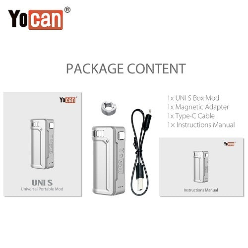 5 Yocan Uni S Cartridge Battery Mod Package Contents Yocan Wholesale